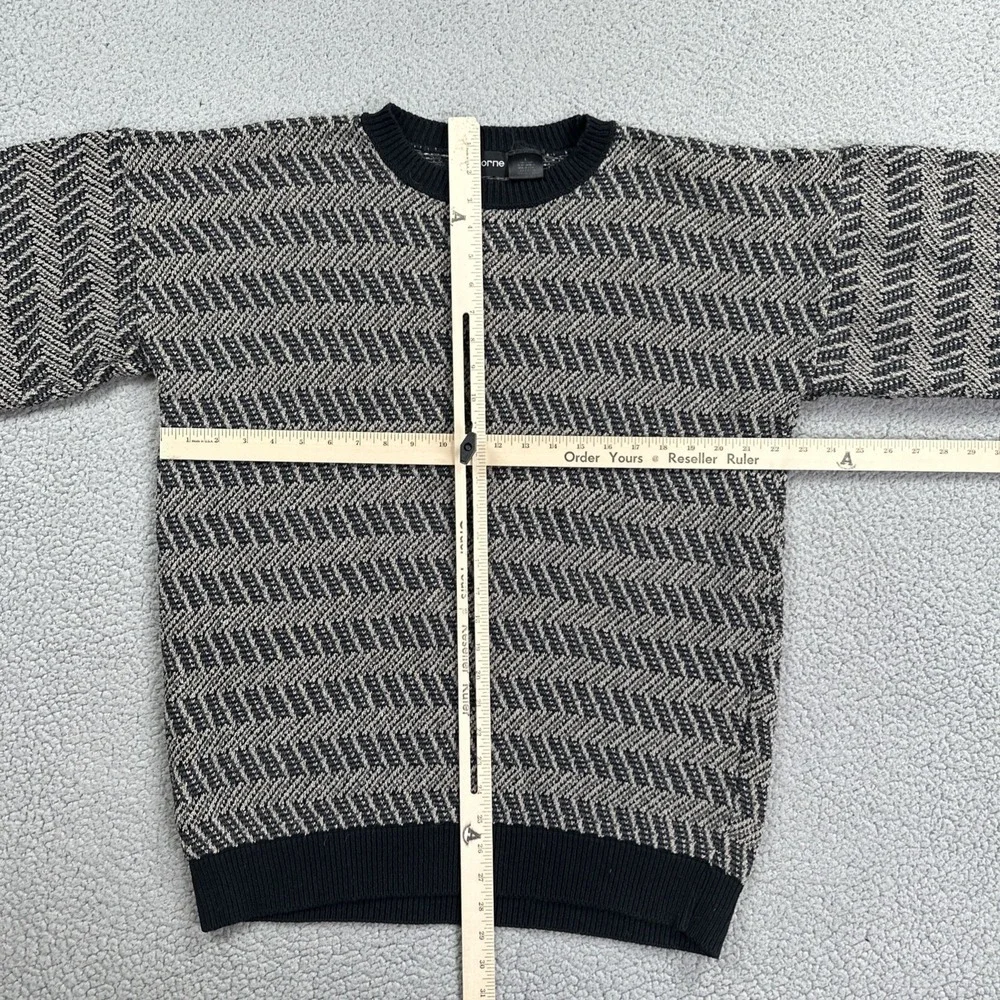 VTG 90s Claiborne Sweater Men Large Multicolor Grandpa Cotton Acrylic USA Made